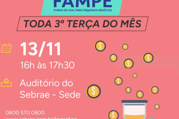 Sebrae Tocantins lança “Dia do Fampe” nesta quarta-feira, 13