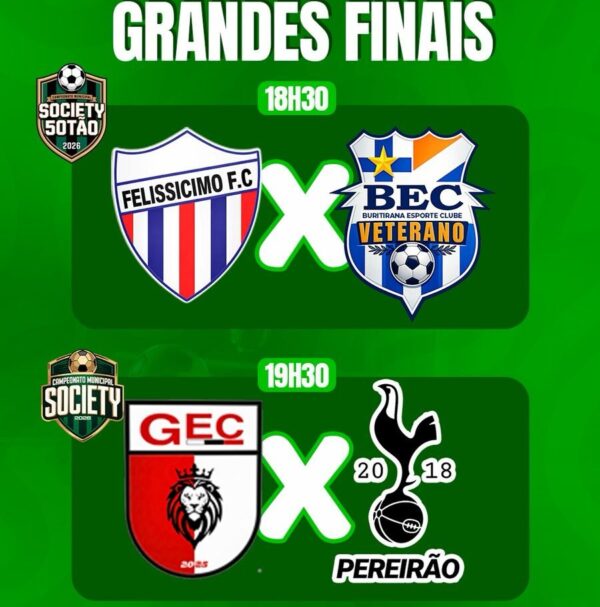 SANTA TEREZA: Finais do Society Cinquentão e Municipal 2026 movimentam o esporte neste sábado, 11